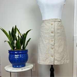 LIZ CLAIBORNE LIZ GOLF Vintage Linen Skort Skirt Shorts Tan Khaki